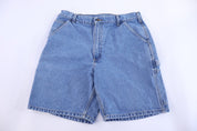 Carhartt Logo Patch Medium Wash Denim Shorts - Pants/Shorts - Thrifted Threads