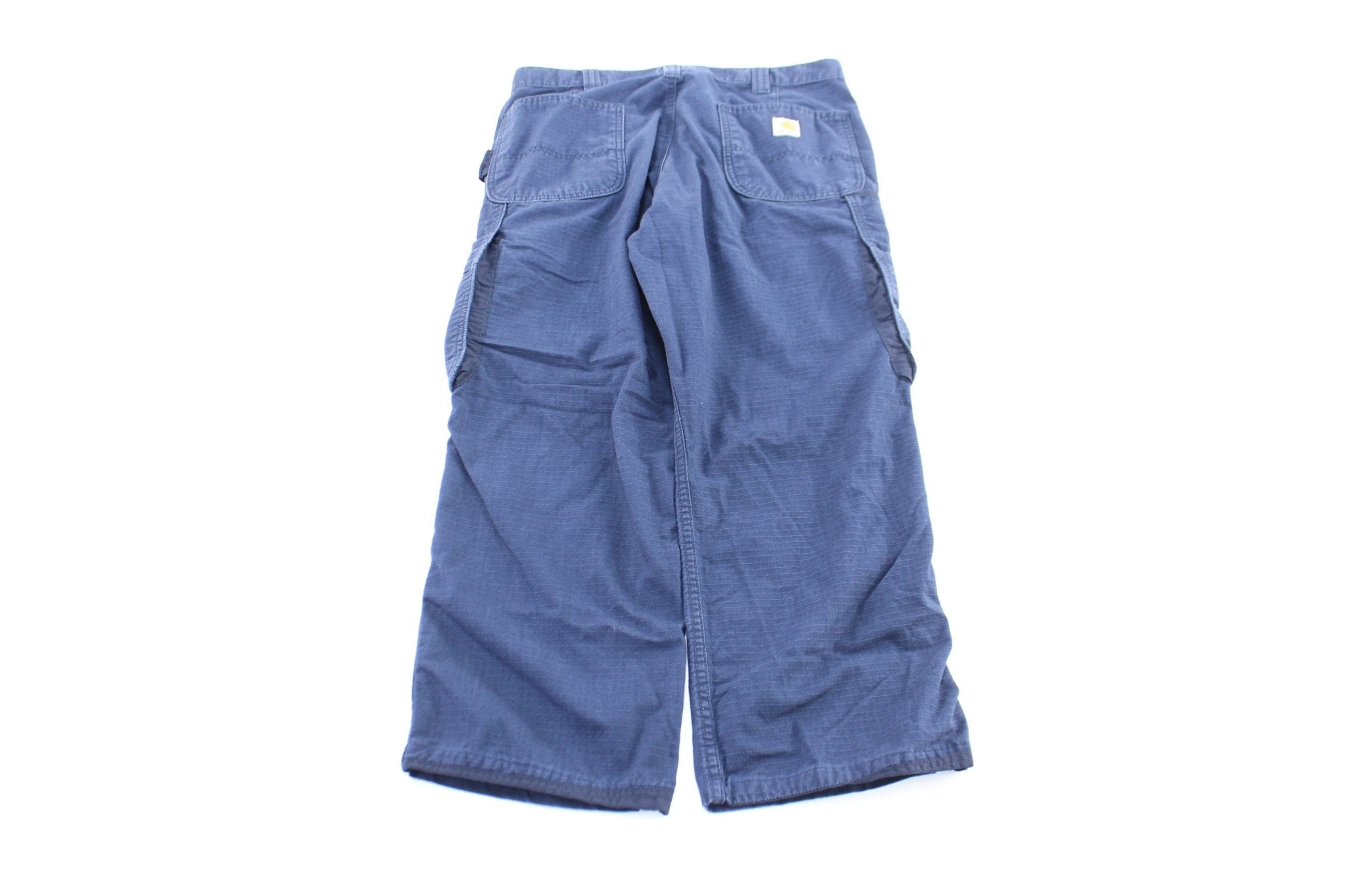 Carhartt Logo Patch Navy Blue Cargo Pants - ThriftedThreads.com