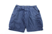 Carhartt Logo Patch Navy Blue Cargo Shorts - ThriftedThreads.com