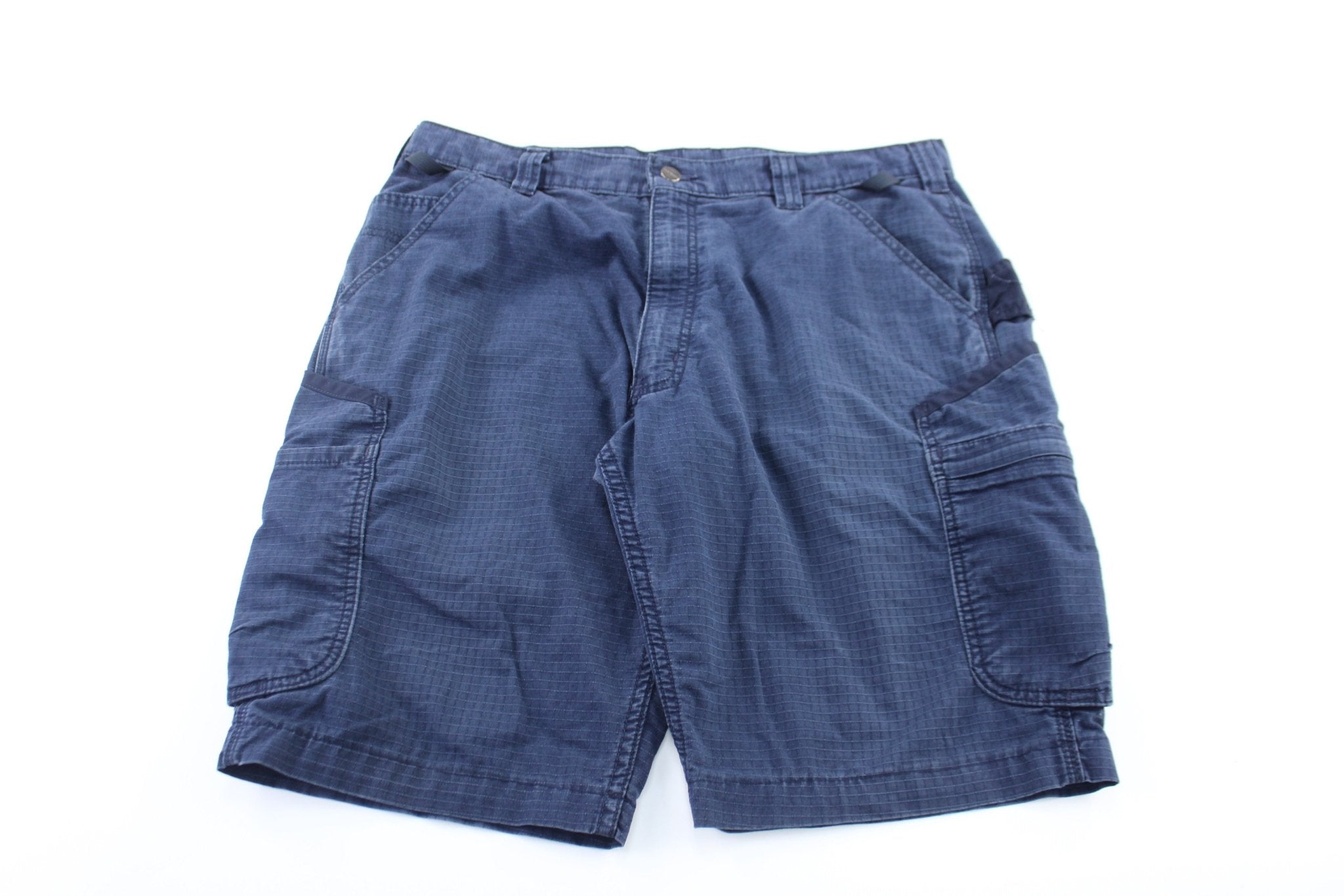 Carhartt Logo Patch Navy Blue Cargo Shorts - ThriftedThreads.com