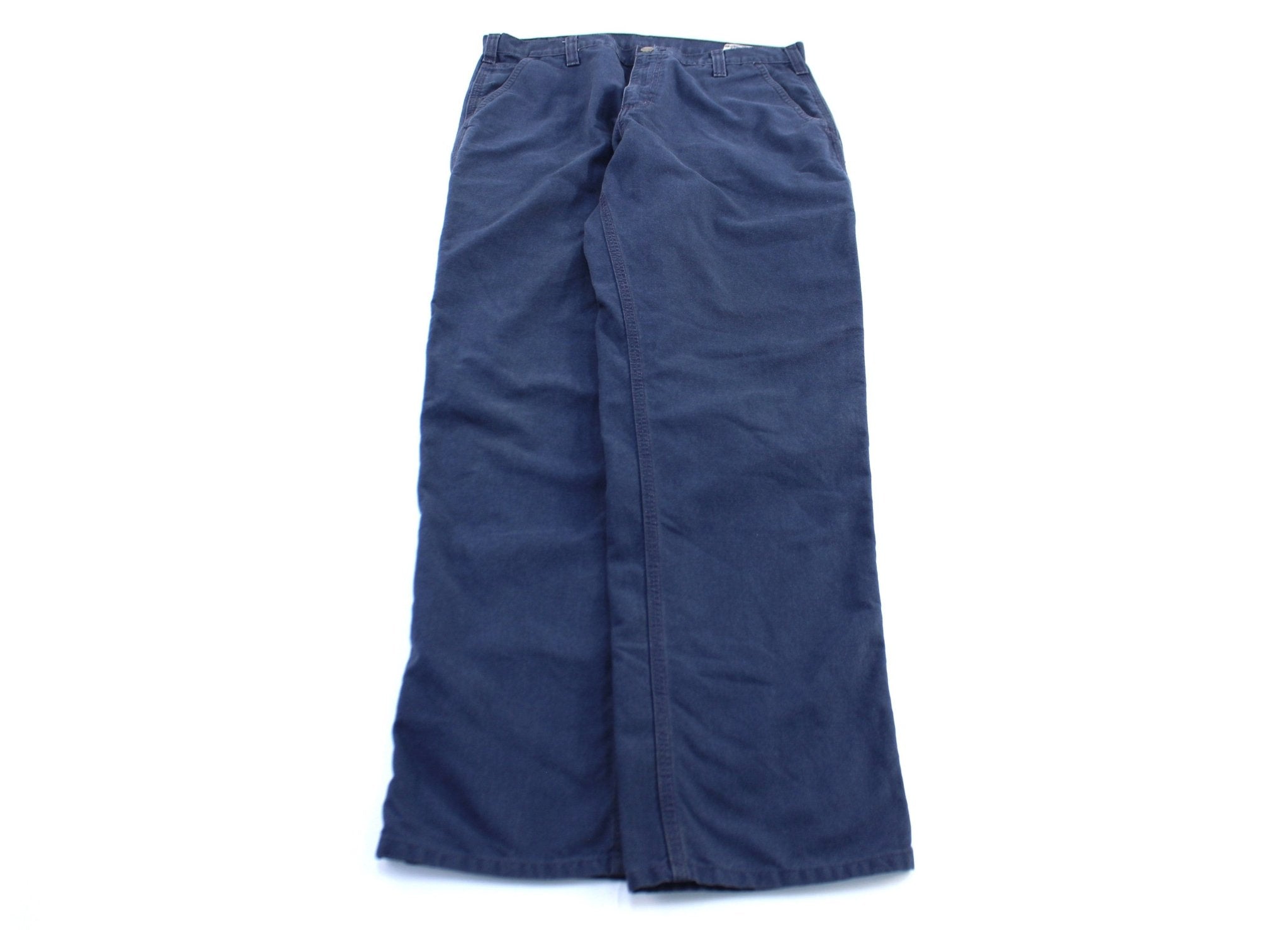 Carhartt Logo Patch Navy Blue Carpenter Pants - ThriftedThreads.com
