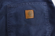 Carhartt Logo Patch Navy Blue Carpenter Pants - ThriftedThreads.com