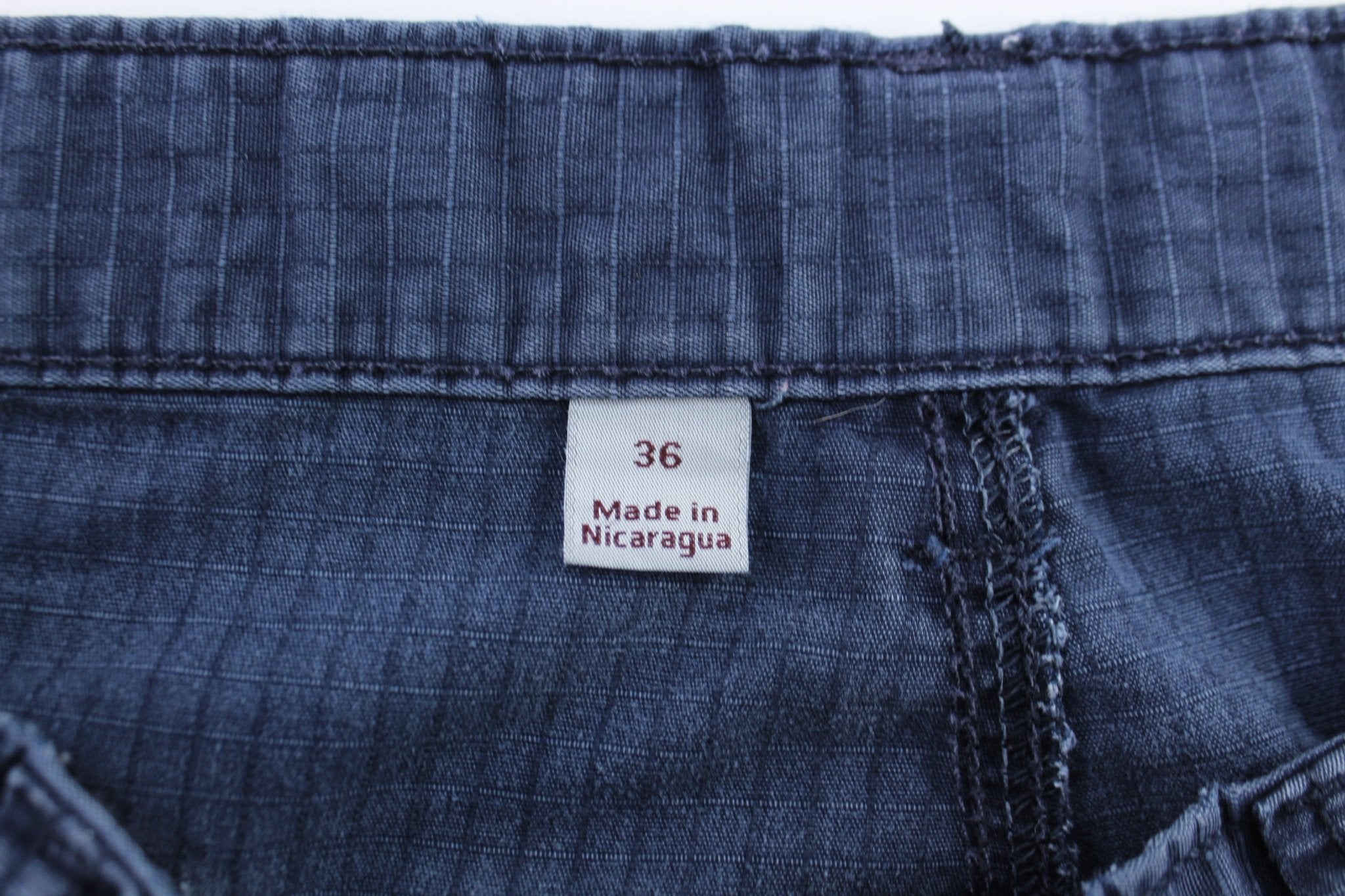 Carhartt Logo Patch Navy Blue Shorts - ThriftedThreads.com