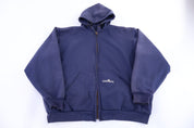 Carhartt Logo Patch Navy Blue Thermal Lined Full Zip Jacket - Jacket - Thrifted Threads