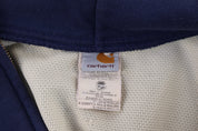 Carhartt Logo Patch Navy Blue Thermal Lined Full Zip Jacket - Jacket - Thrifted Threads