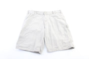 Carhartt Logo Patch Off White Carpenter Shorts - ThriftedThreads.com