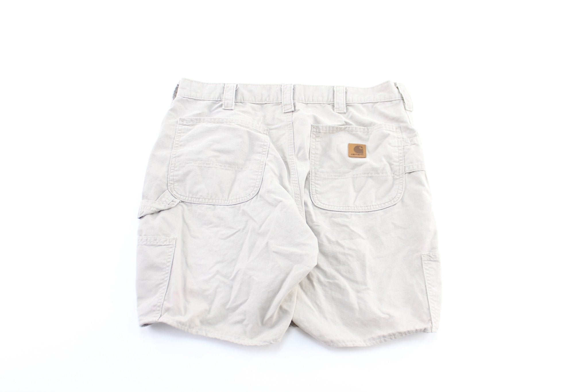 Carhartt Logo Patch Off White Shorts - ThriftedThreads.com