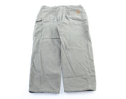 Carhartt Logo Patch Plaid Lined Green Workwear Pants - ThriftedThreads.com