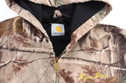 Carhartt Logo Patch RealTree Camo Zip Up Jacket - ThriftedThreads.com