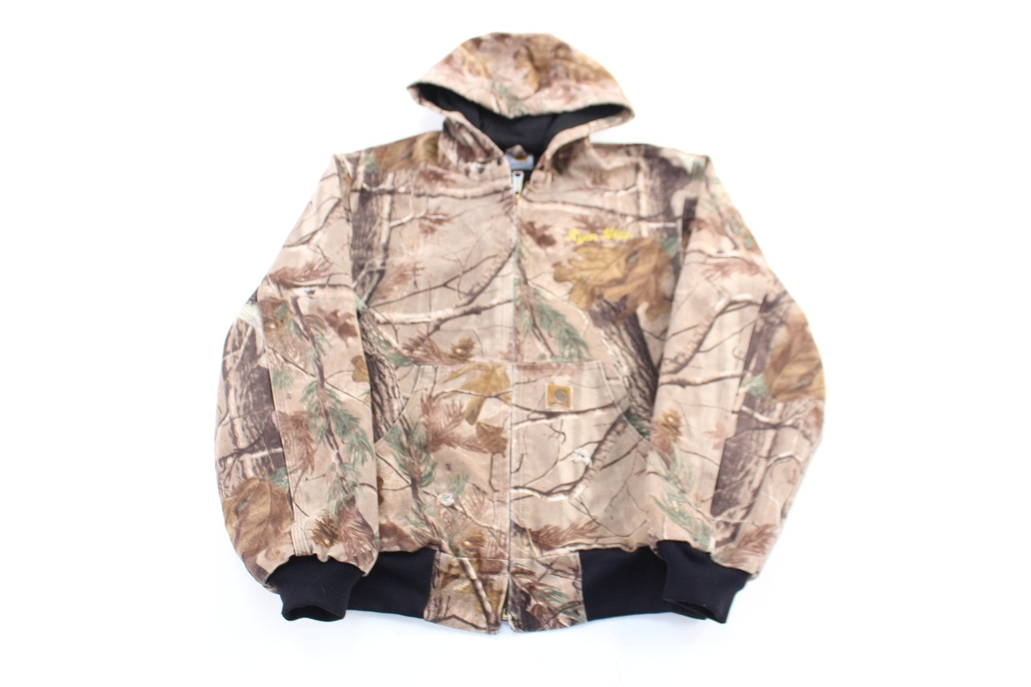 Carhartt Logo Patch RealTree Camo Zip Up Jacket - ThriftedThreads.com