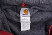Carhartt Logo Patch Red Fleece Lined Full Zip Jacket - Jacket - Thrifted Threads