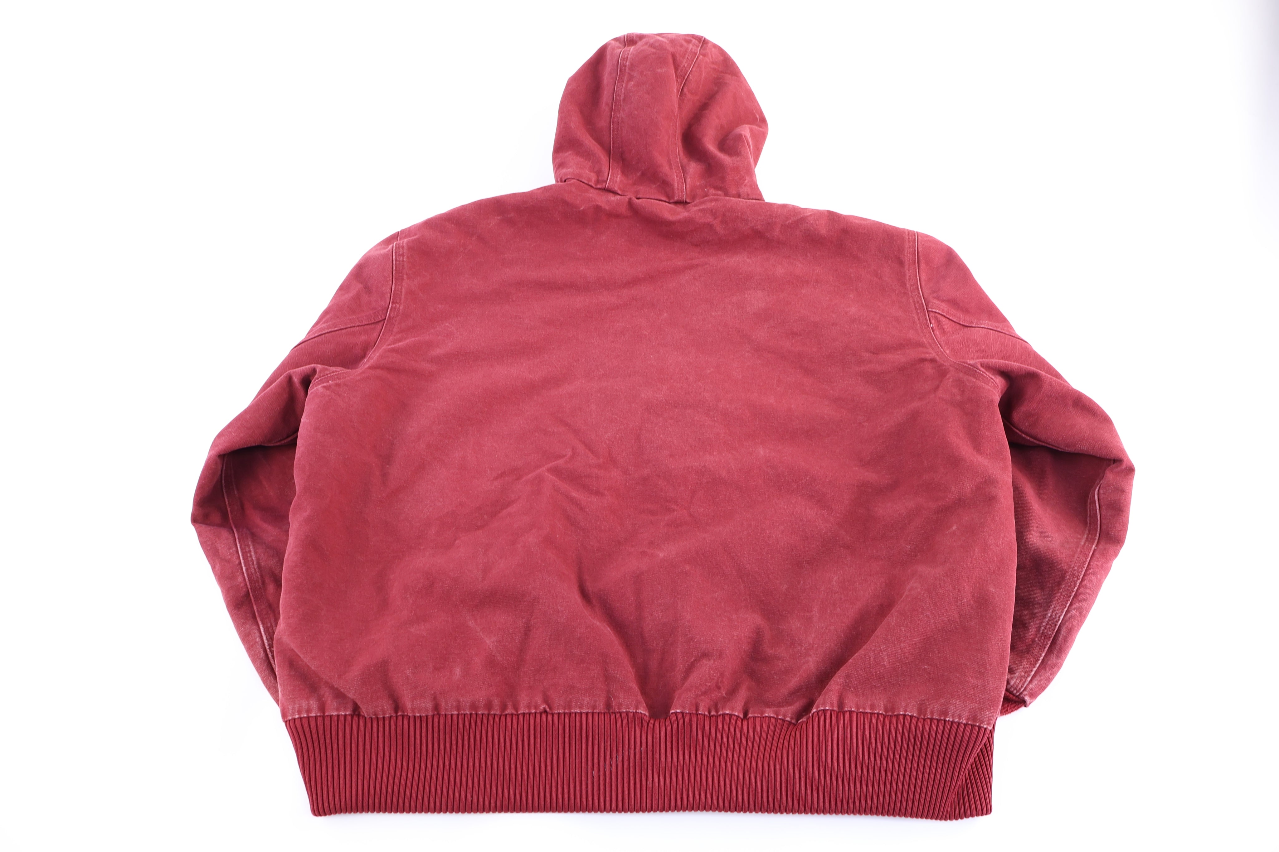 Carhartt Logo Patch Red Full Zip Jacket - Jacket - Thrifted Threads