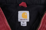 Carhartt Logo Patch Red Full Zip Jacket - Jacket - Thrifted Threads