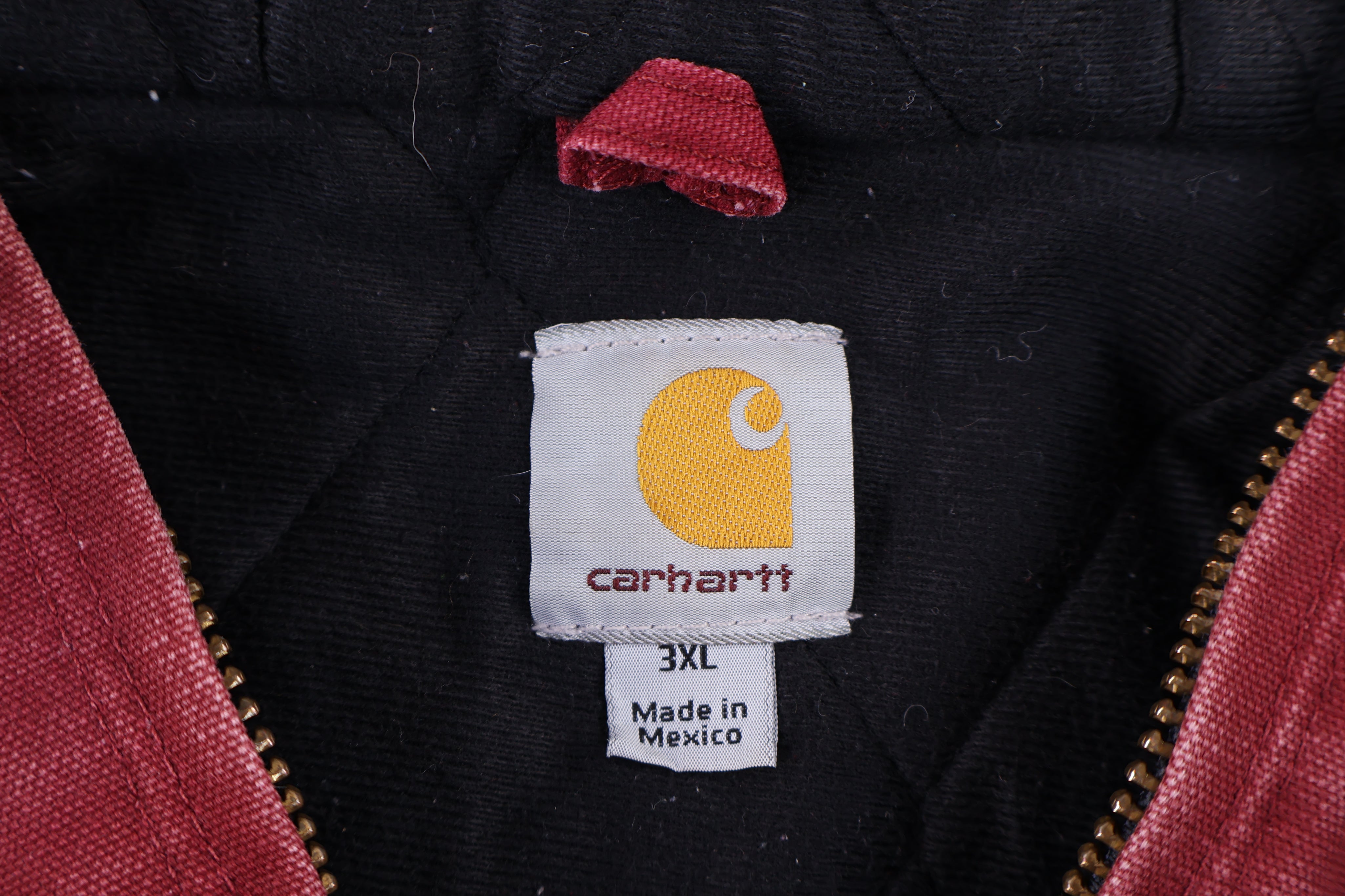 Carhartt Logo Patch Red Full Zip Jacket - Jacket - Thrifted Threads