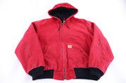 Carhartt Logo Patch Red Full Zip Jacket - Jacket - Thrifted Threads