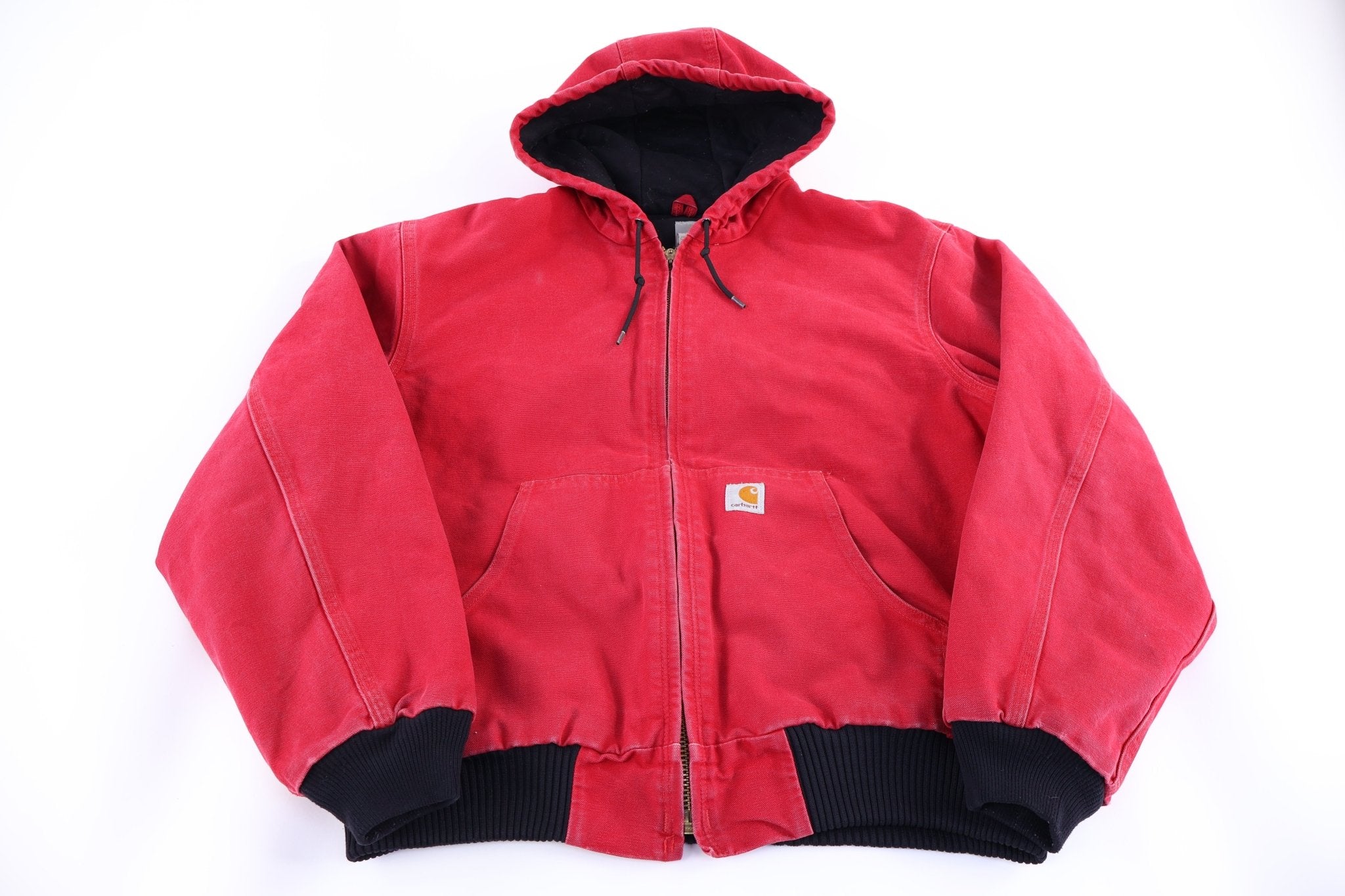 Carhartt Logo Patch Red Full Zip Jacket - Jacket - Thrifted Threads