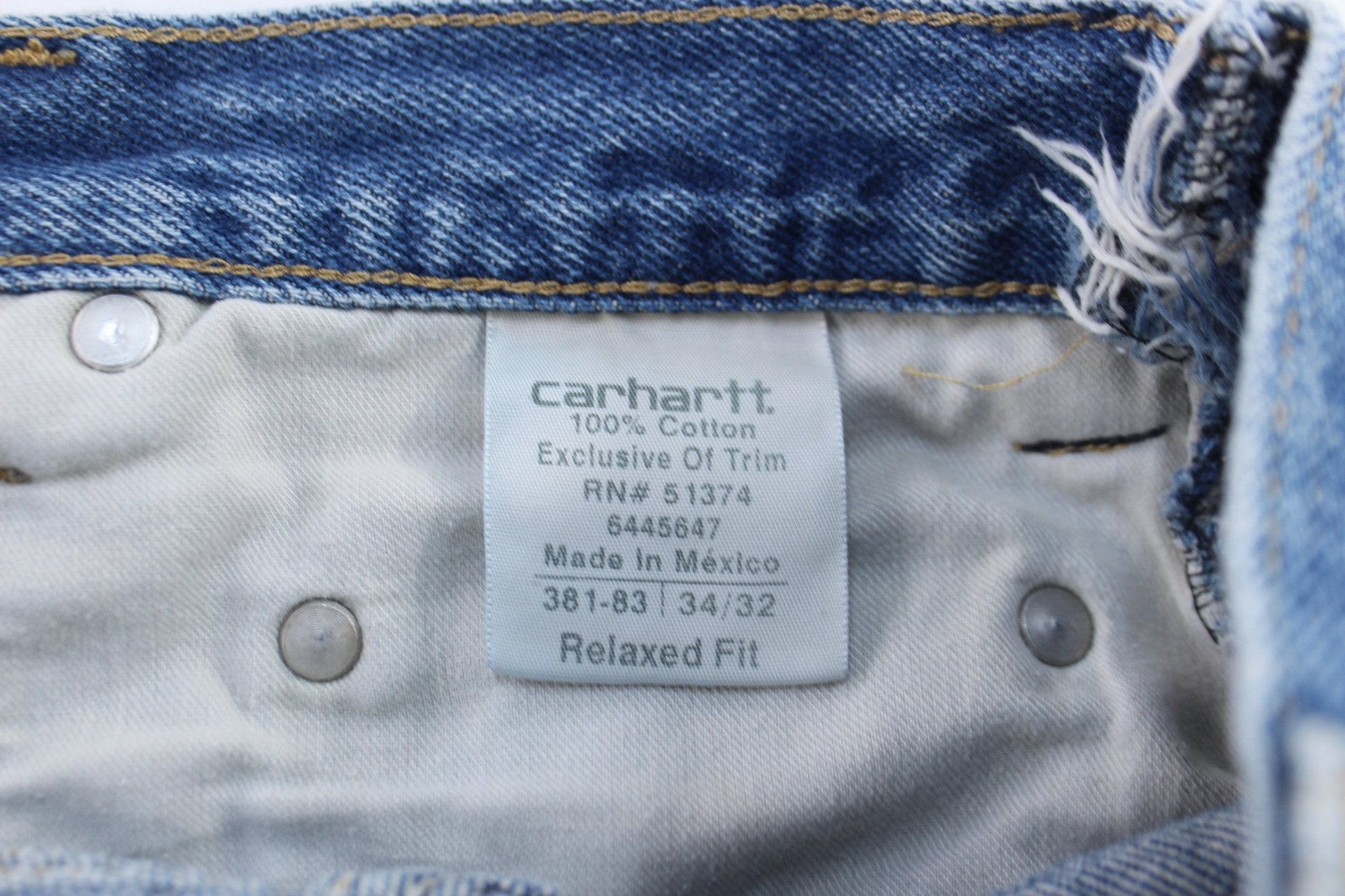 Carhartt Logo Patch Relaxed Fit Denim Jeans - ThriftedThreads.com