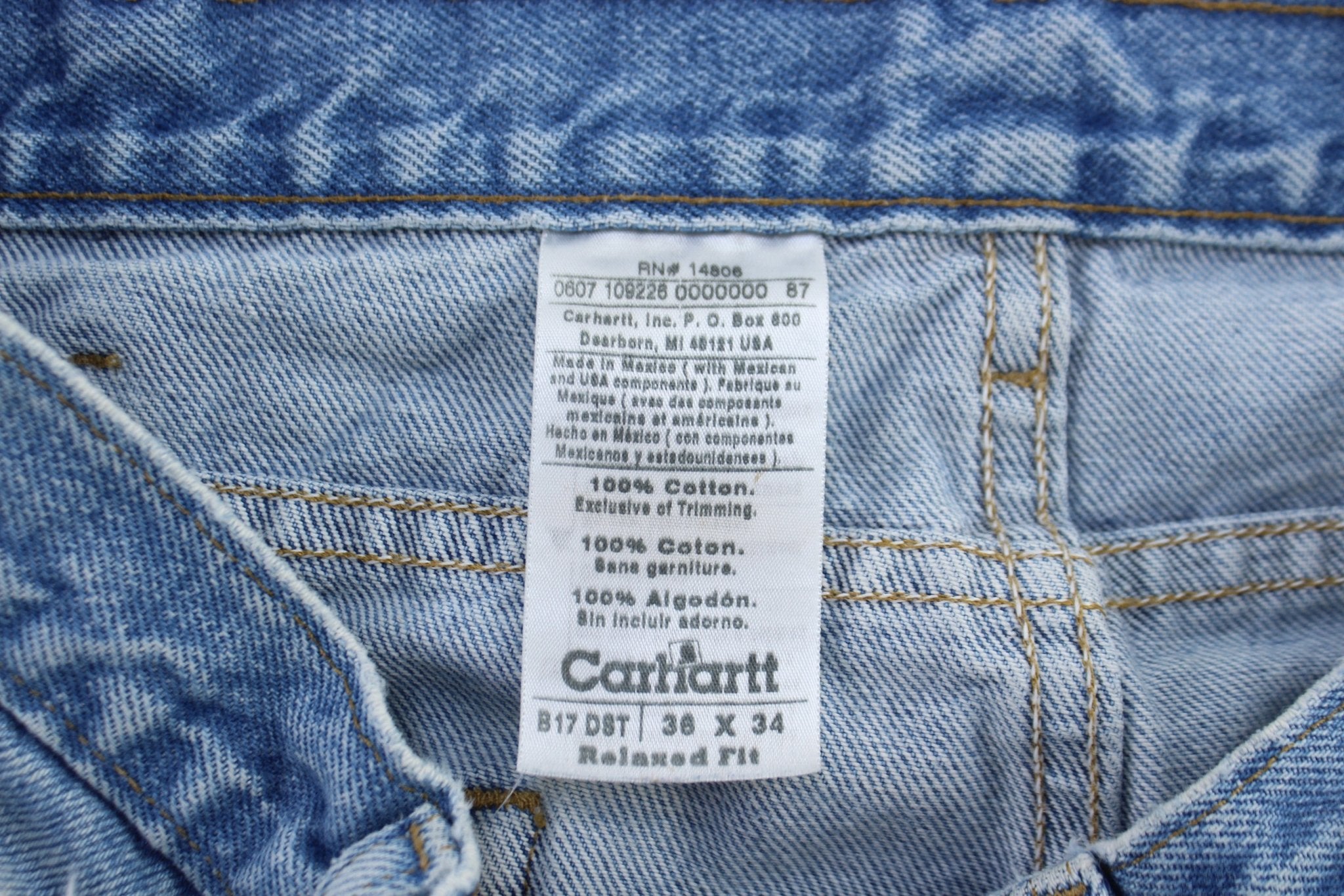 Carhartt Logo Patch Relaxed Fit Denim Jeans - ThriftedThreads.com