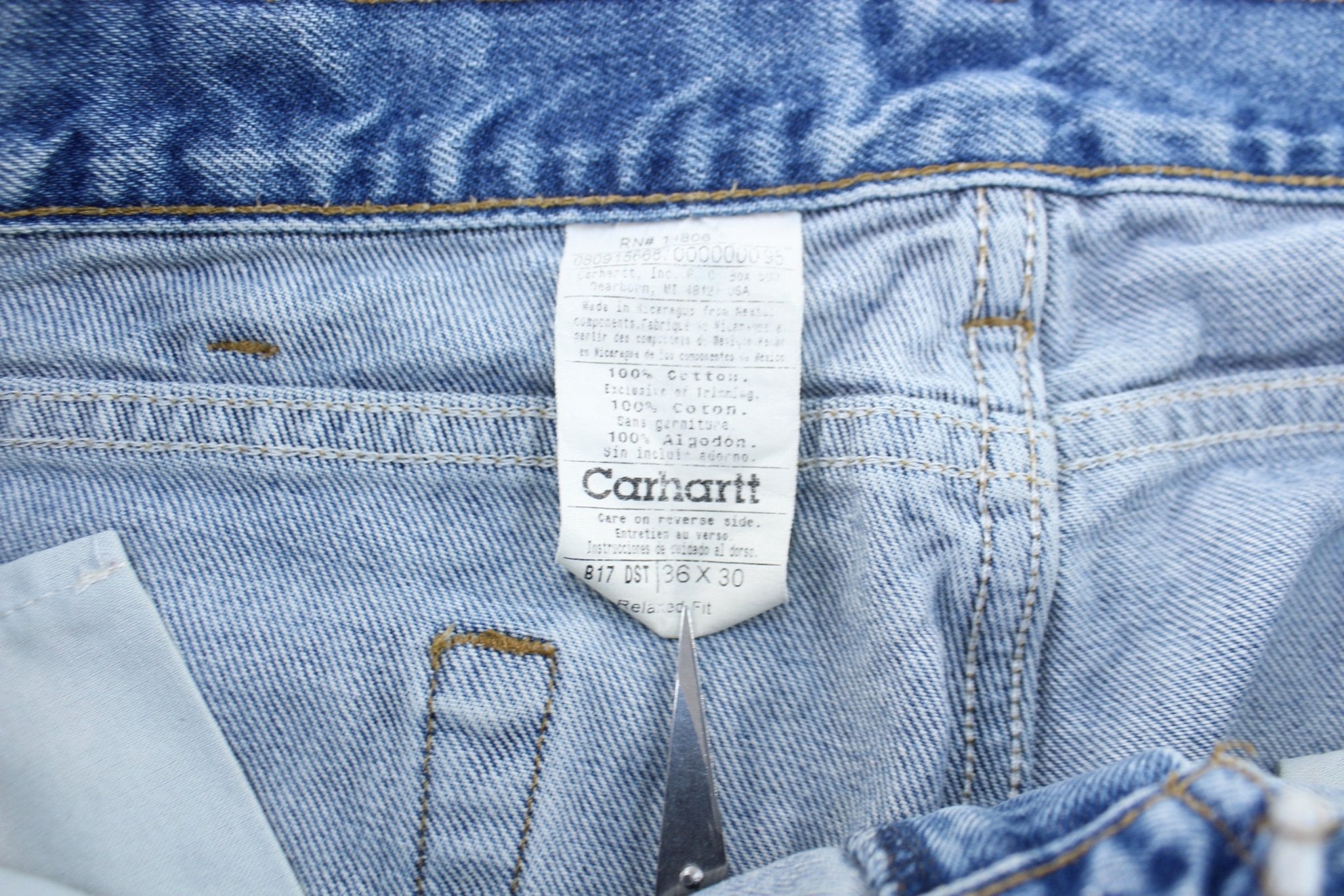 Carhartt Logo Patch Relaxed Fit Denim Jeans - ThriftedThreads.com