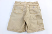Carhartt Logo Patch Relaxed Fit Tan Shorts - ThriftedThreads.com
