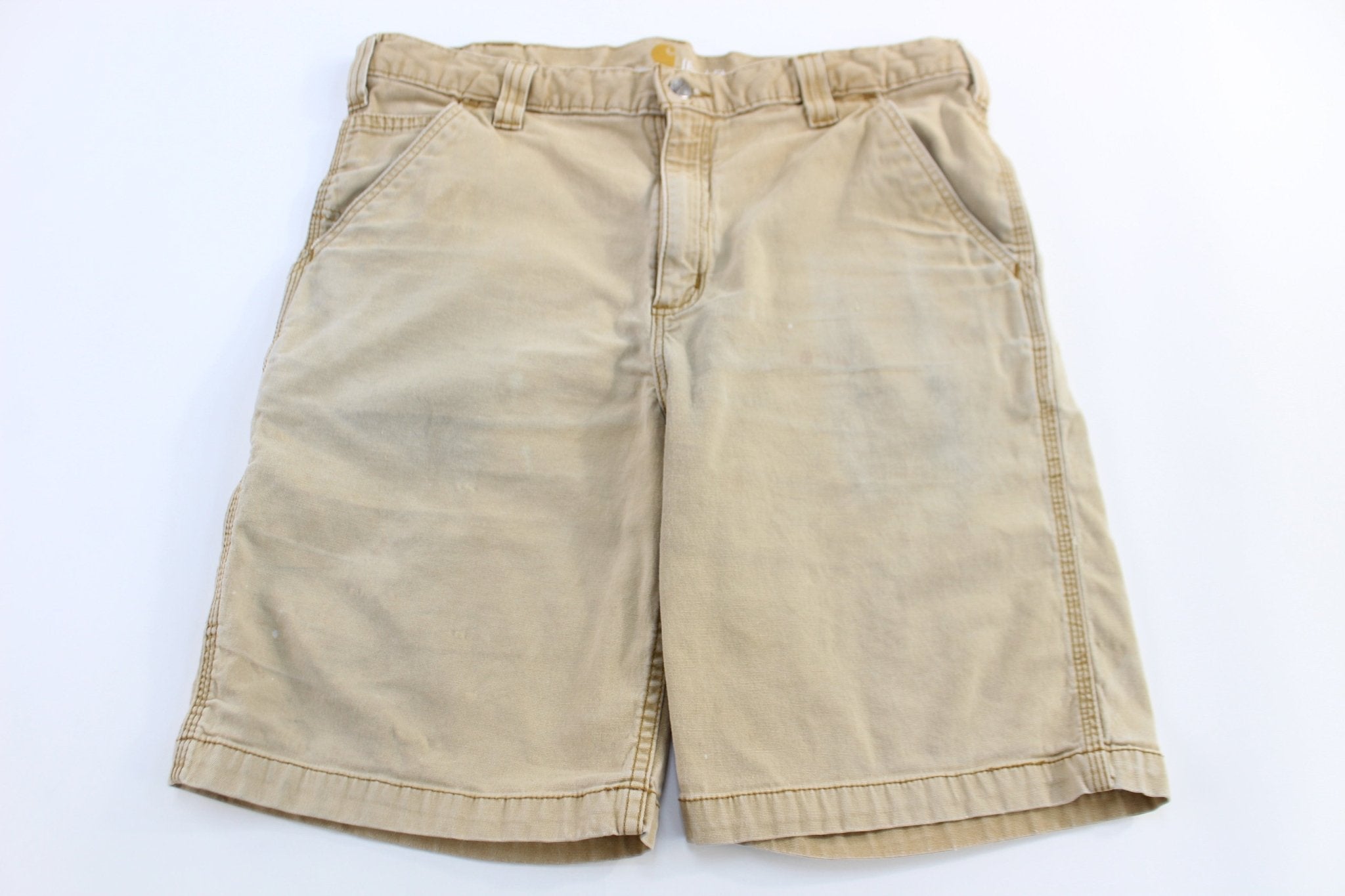 Carhartt Logo Patch Relaxed Fit Tan Shorts - Pants/Shorts - Thrifted Threads