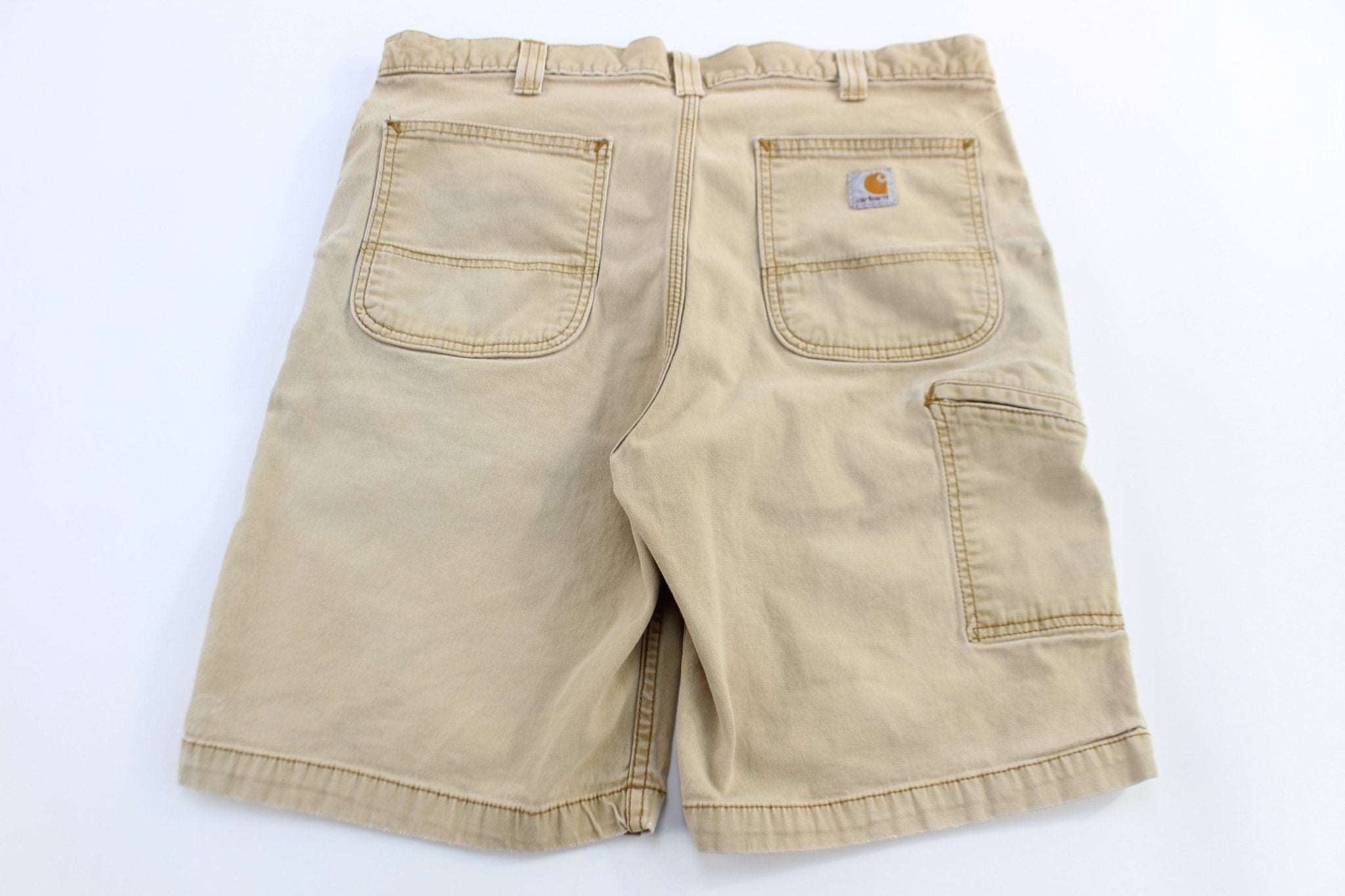 Carhartt Logo Patch Relaxed Fit Tan Shorts - Pants/Shorts - Thrifted Threads