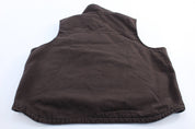 Carhartt Logo Patch Sherpa Lined Brown Zip Up Vest - ThriftedThreads.com