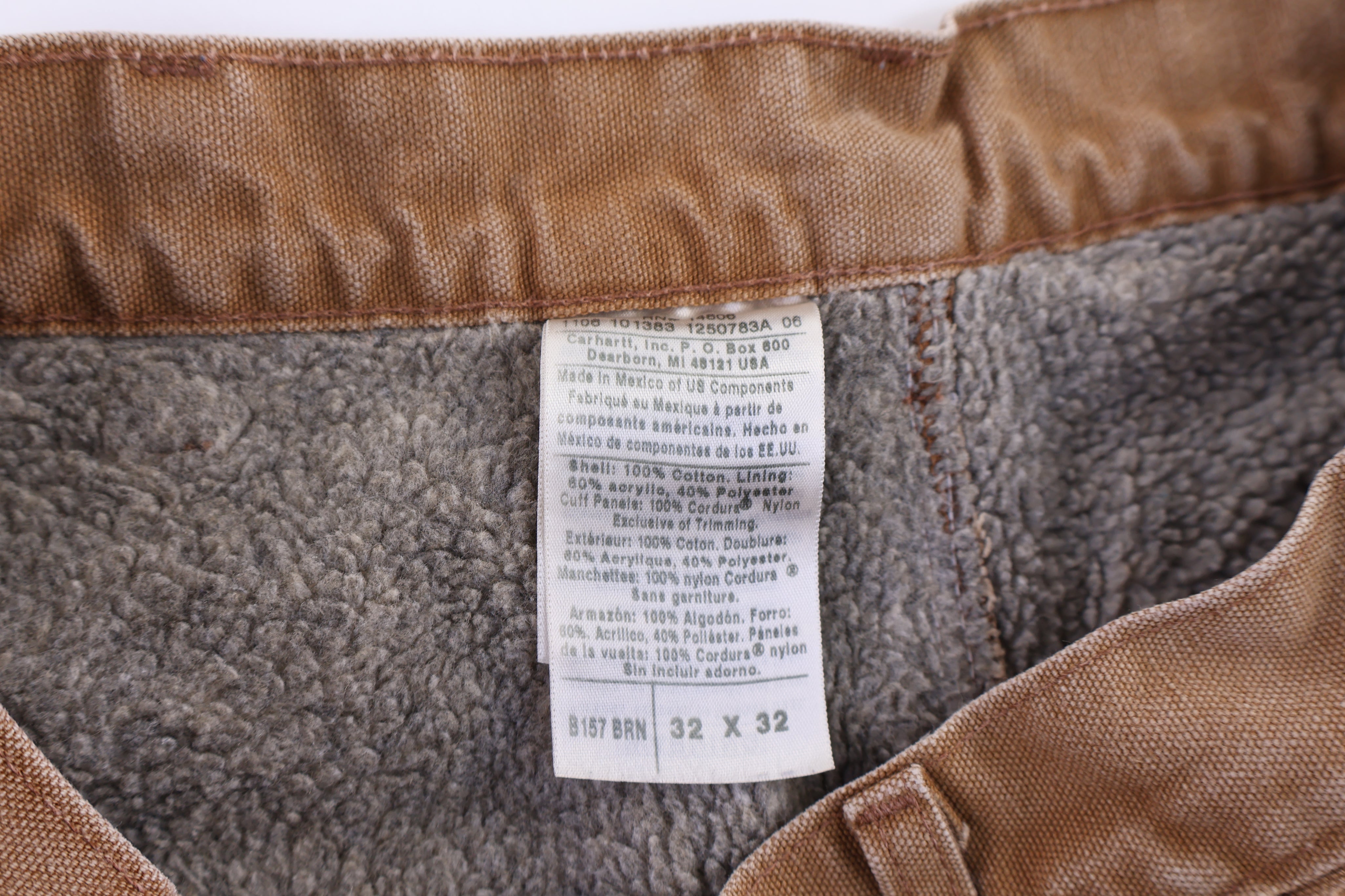 Carhartt Logo Patch Sherpa Lined Double Knee Pants - pants - Thrifted Threads