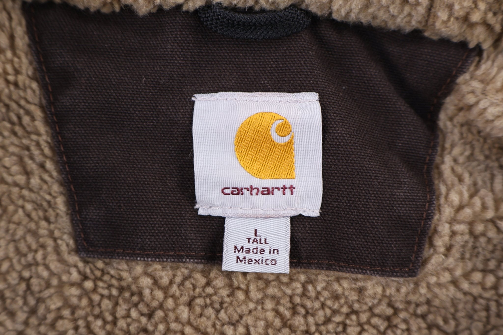 Carhartt Logo Patch Sherpa Lined Full Zip Jacket - Jacket - Thrifted Threads