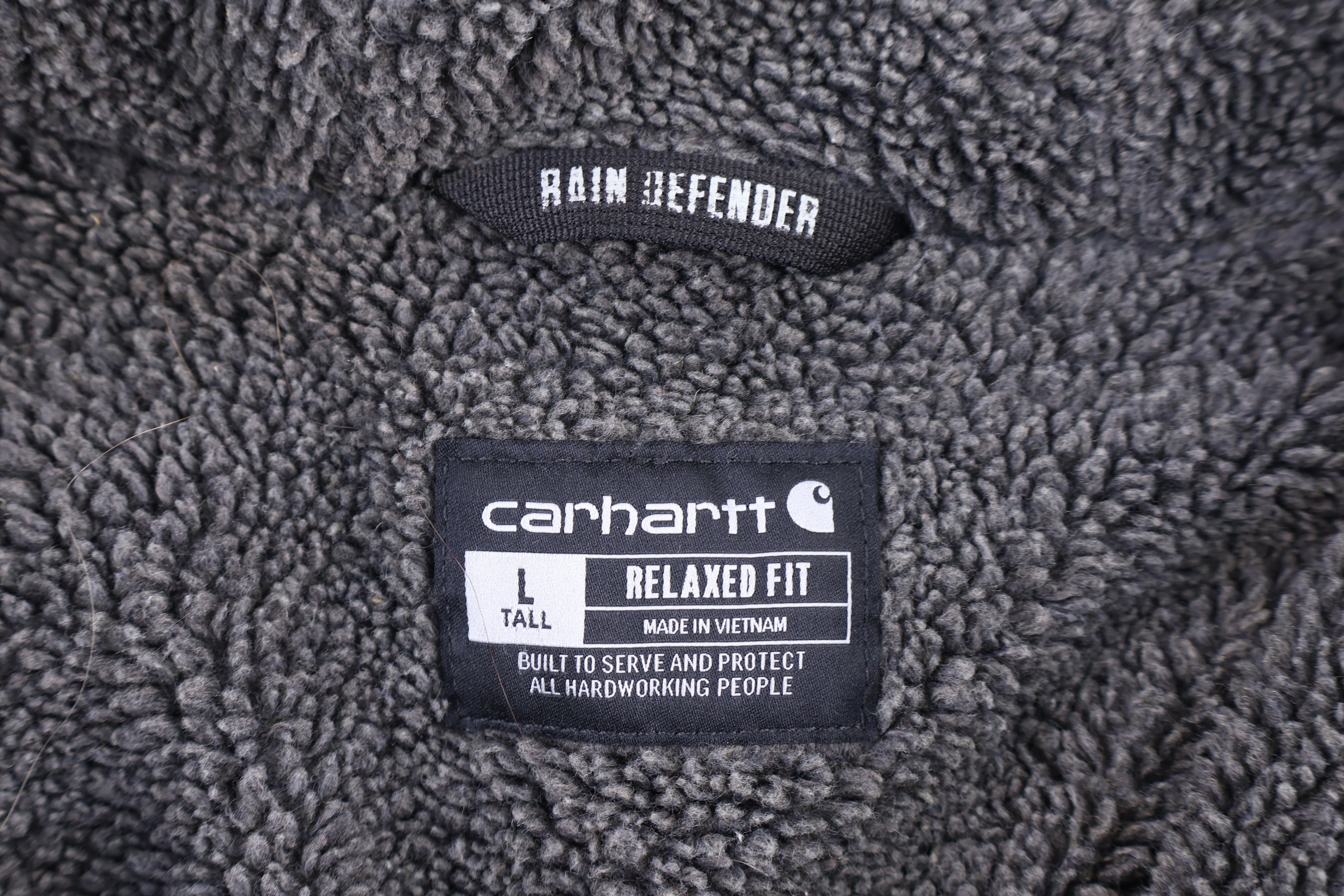 Carhartt Logo Patch Sherpa Lined Full Zip Jacket - Jacket - Thrifted Threads