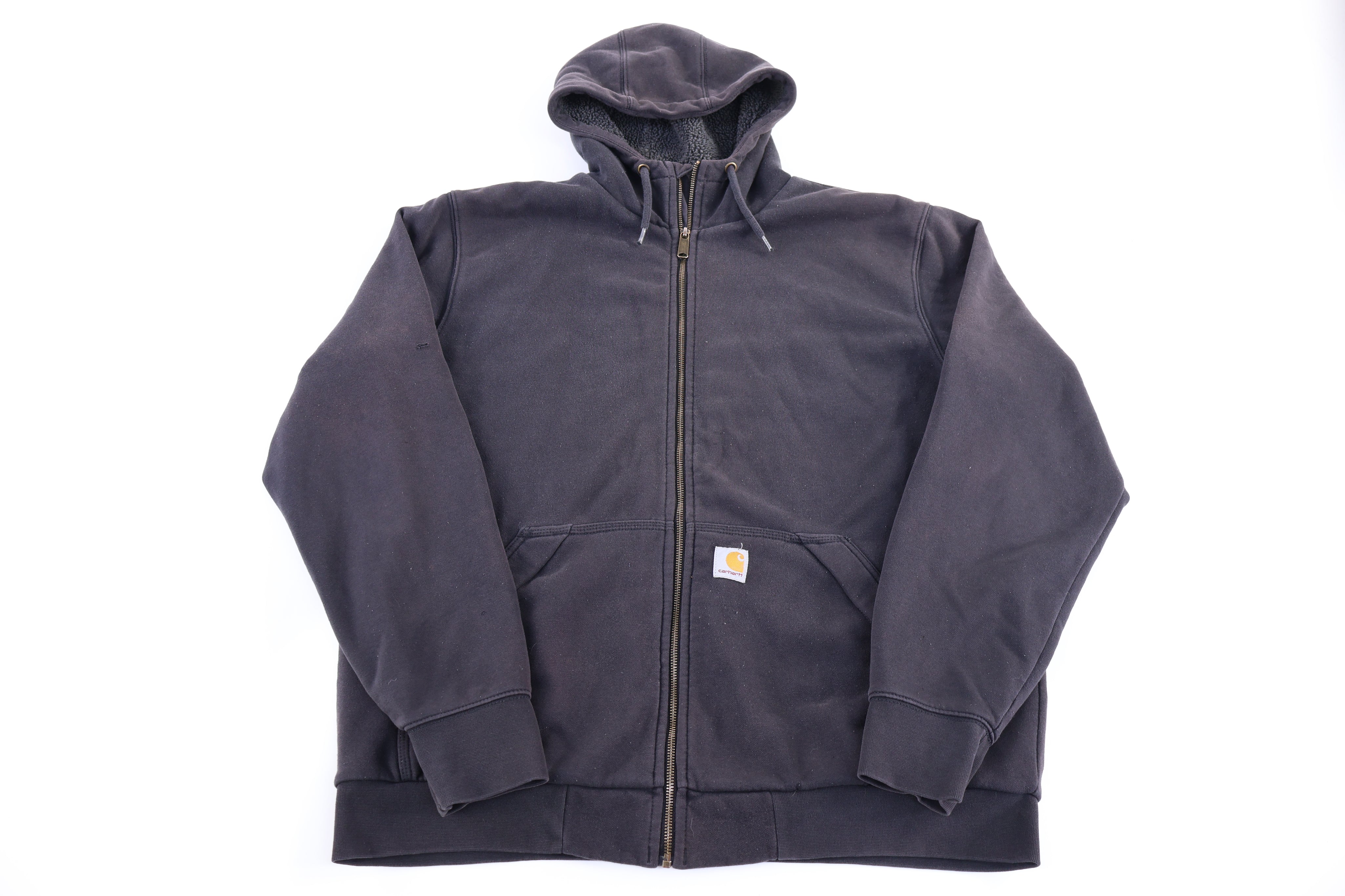 Carhartt Logo Patch Sherpa Lined Full Zip Jacket - Jacket - Thrifted Threads