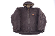 Carhartt Logo Patch Sherpa Lined Full Zip Jacket - Jacket - Thrifted Threads