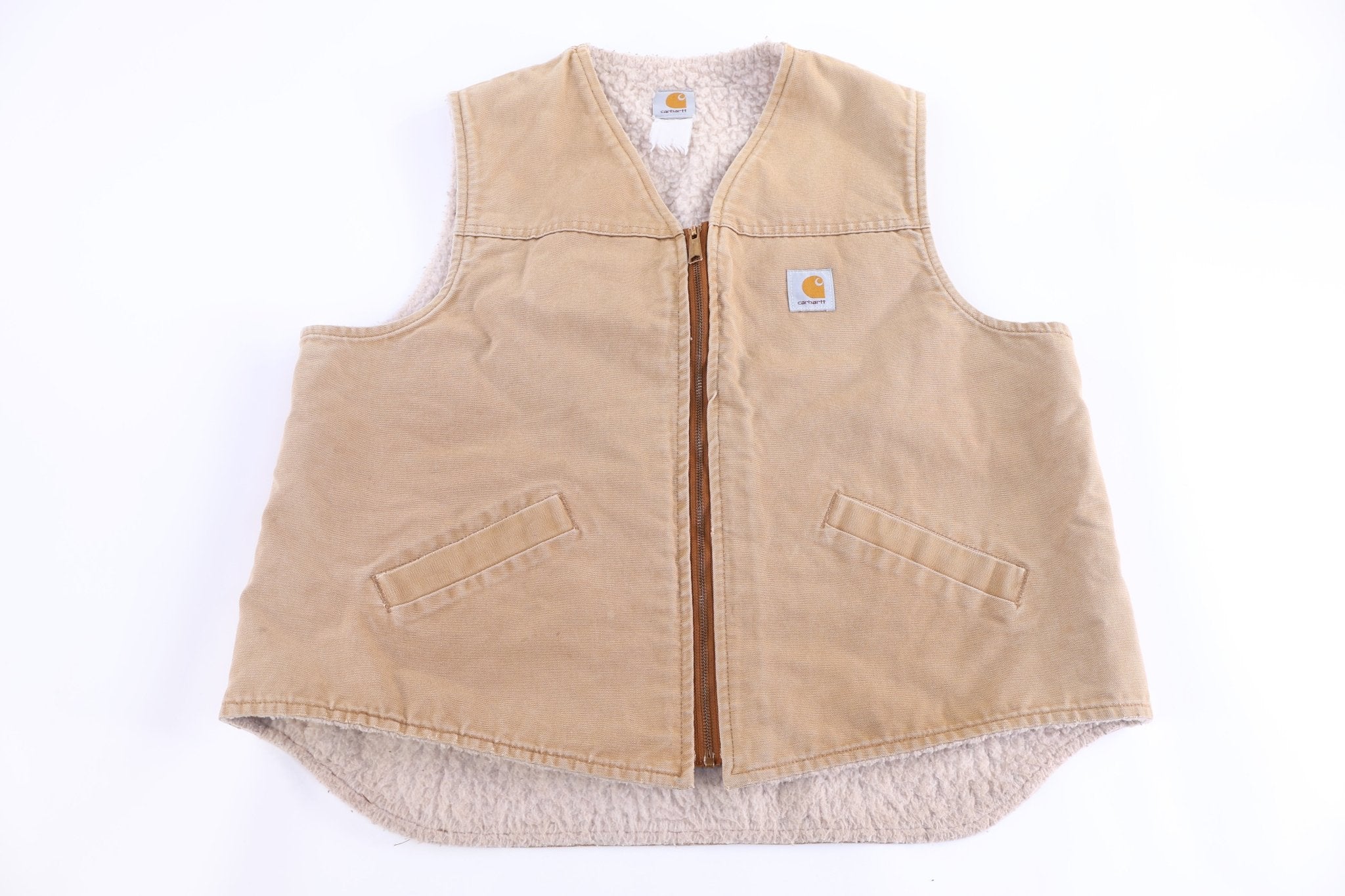 Carhartt Logo Patch Sherpa Lined Full Zip Vest - Vest - Thrifted Threads