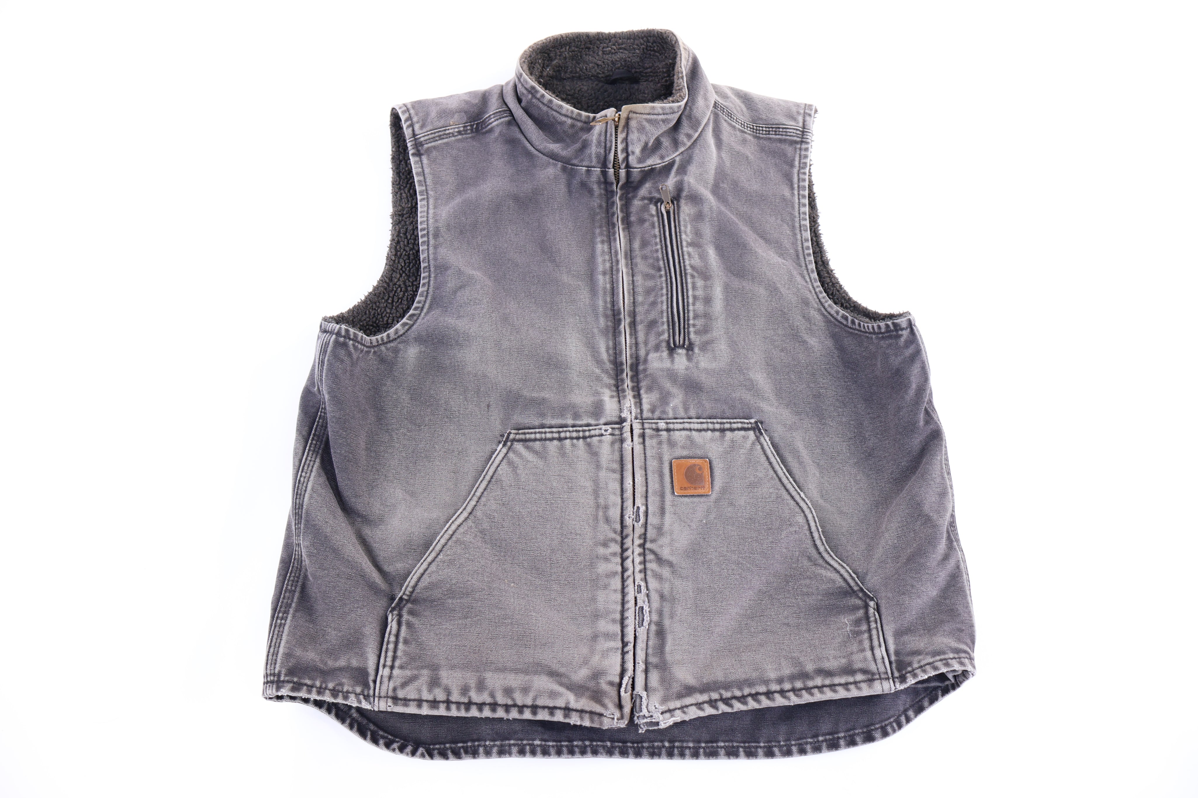 Carhartt Logo Patch Sherpa Lined Full Zip Vest - Vest - Thrifted Threads