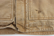 Carhartt Logo Patch Sherpa Lined Tan Zip Up Jacket - ThriftedThreads.com