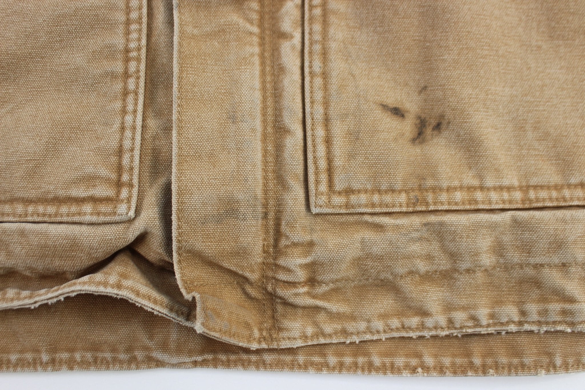 Carhartt Logo Patch Sherpa Lined Tan Zip Up Jacket - ThriftedThreads.com