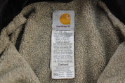 Carhartt Logo Patch Sherpa Lined Tan Zip Up Jacket - ThriftedThreads.com