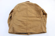Carhartt Logo Patch Tan Blanket Lined Chore Jacket - ThriftedThreads.com