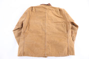 Carhartt Logo Patch Tan Blanket Lined Chore Jacket - Jacket - Thrifted Threads
