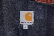 Carhartt Logo Patch Tan Blanket Lined Detroit Jacket - jacket - Thrifted Threads