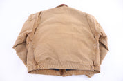 Carhartt Logo Patch Tan Blanket Lined Detroit Jacket - jacket - Thrifted Threads