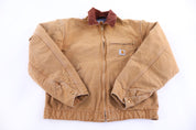 Carhartt Logo Patch Tan Blanket Lined Detroit Jacket - Jacket - Thrifted Threads