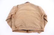 Carhartt Logo Patch Tan Blanket Lined Detroit Jacket - jacket - Thrifted Threads