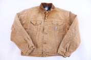 Carhartt Logo Patch Tan Blanket Lined Jacket - Jacket - Thrifted Threads
