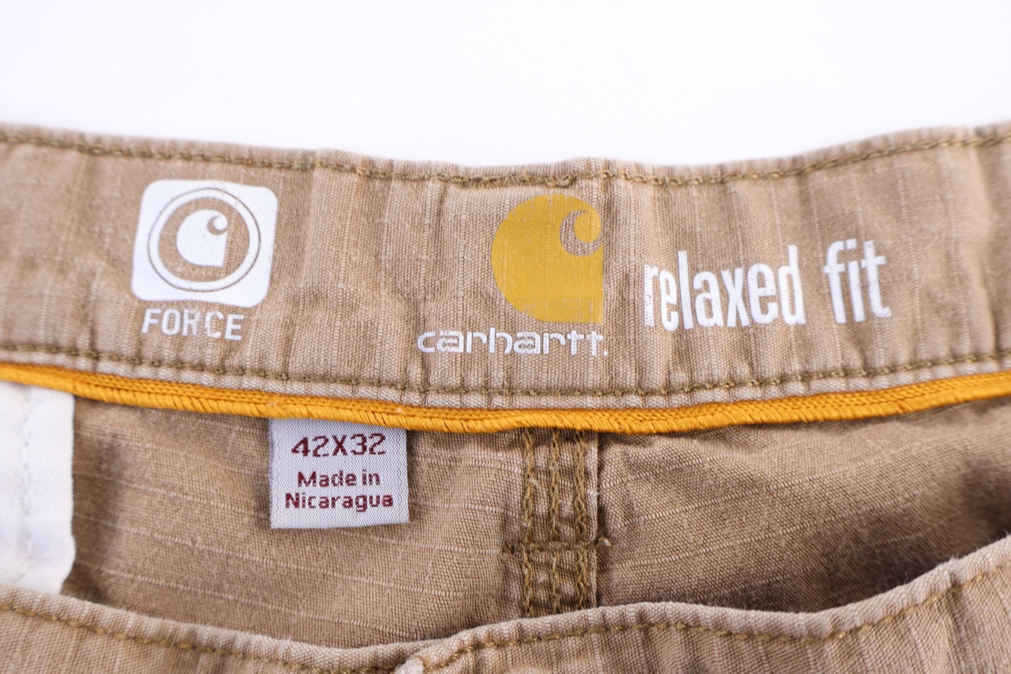 Carhartt Logo Patch Tan Cargo Pants - Pants - Thrifted Threads