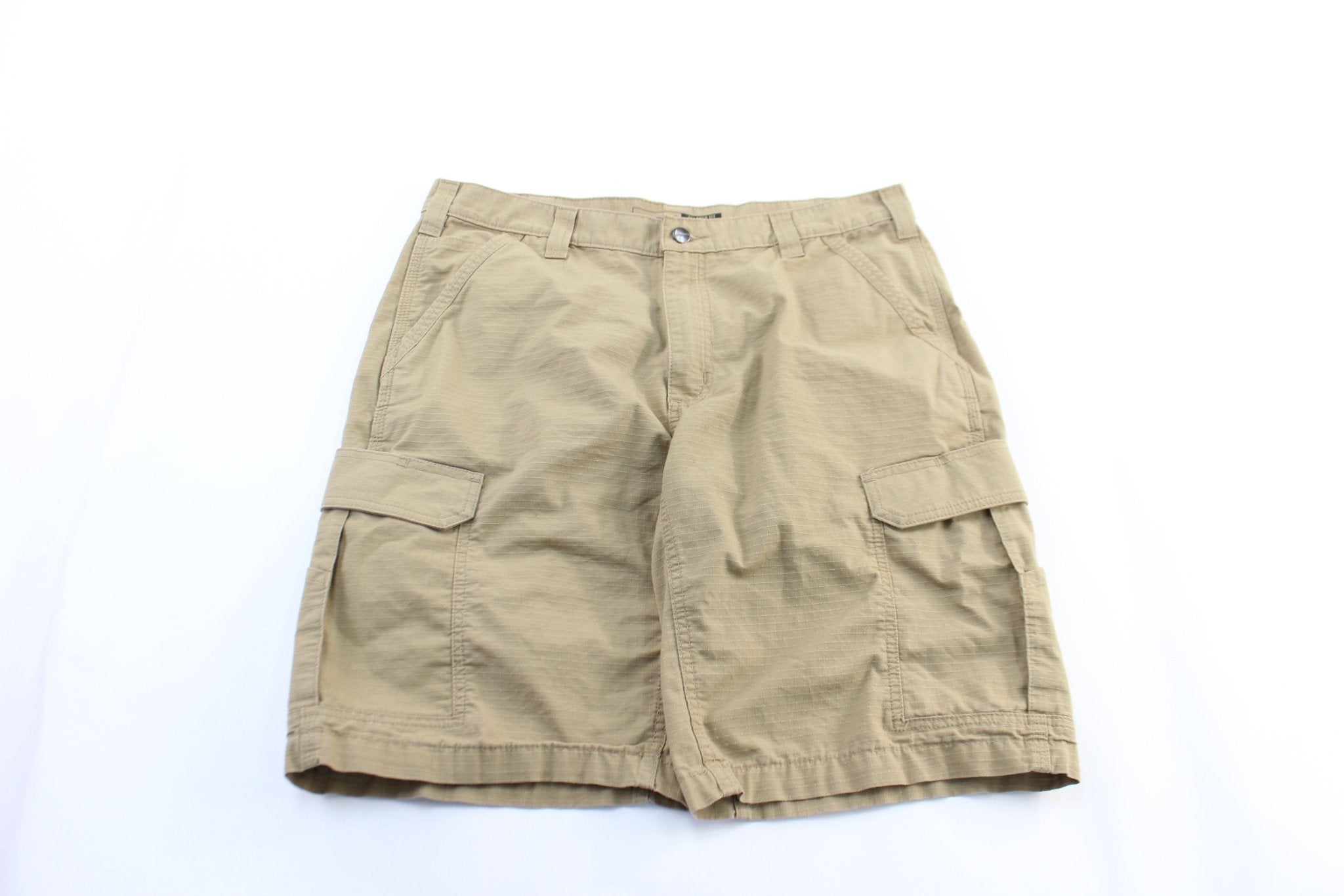 Carhartt Logo Patch Tan Cargo Shorts - ThriftedThreads.com