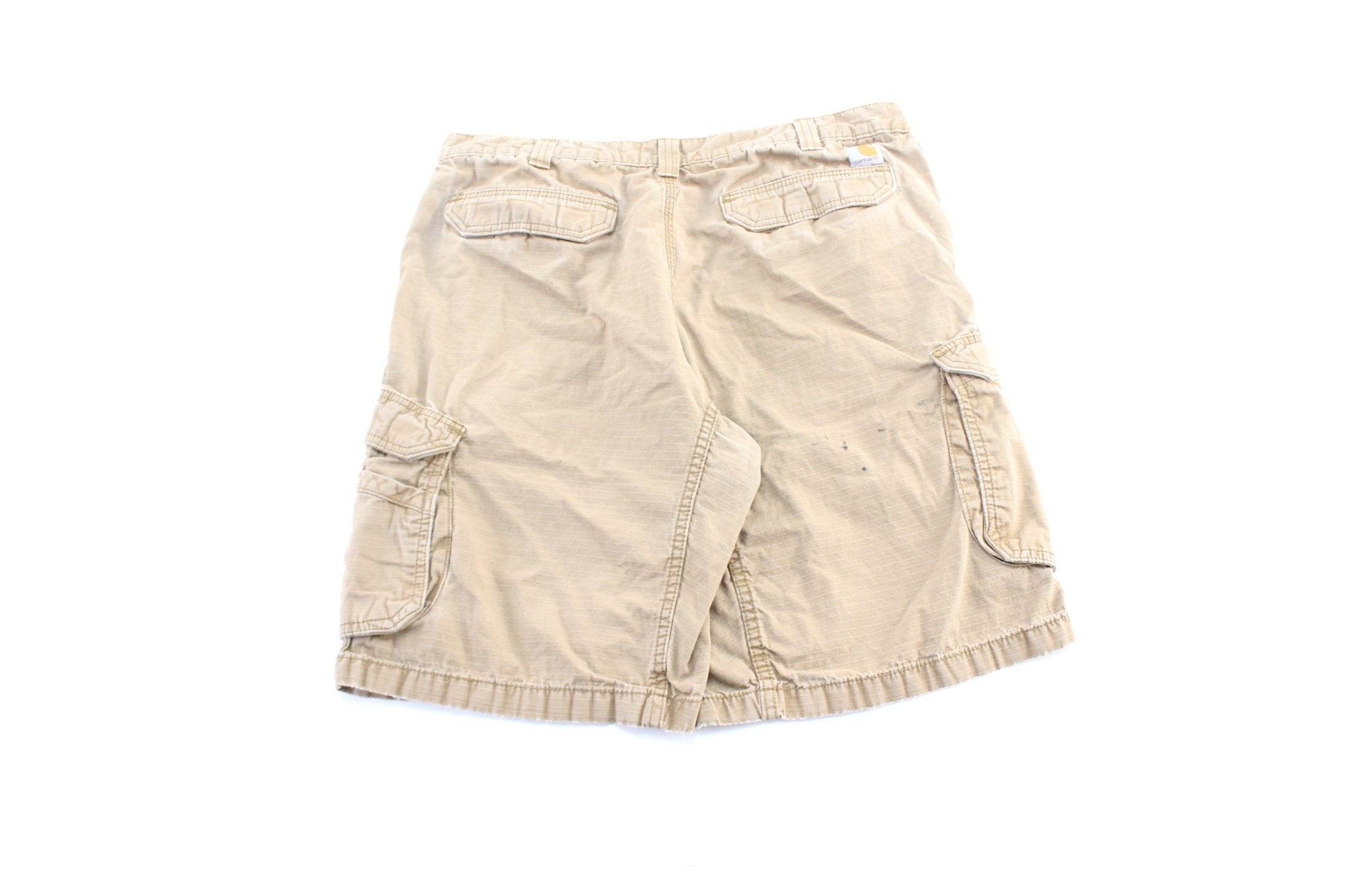 Carhartt Logo Patch Tan Cargo Shorts - ThriftedThreads.com