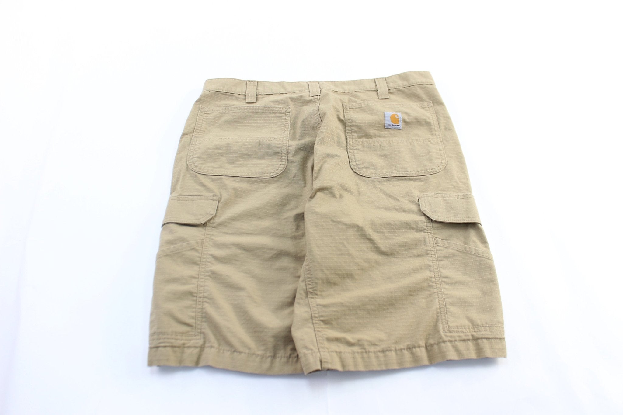 Carhartt Logo Patch Tan Cargo Shorts - ThriftedThreads.com