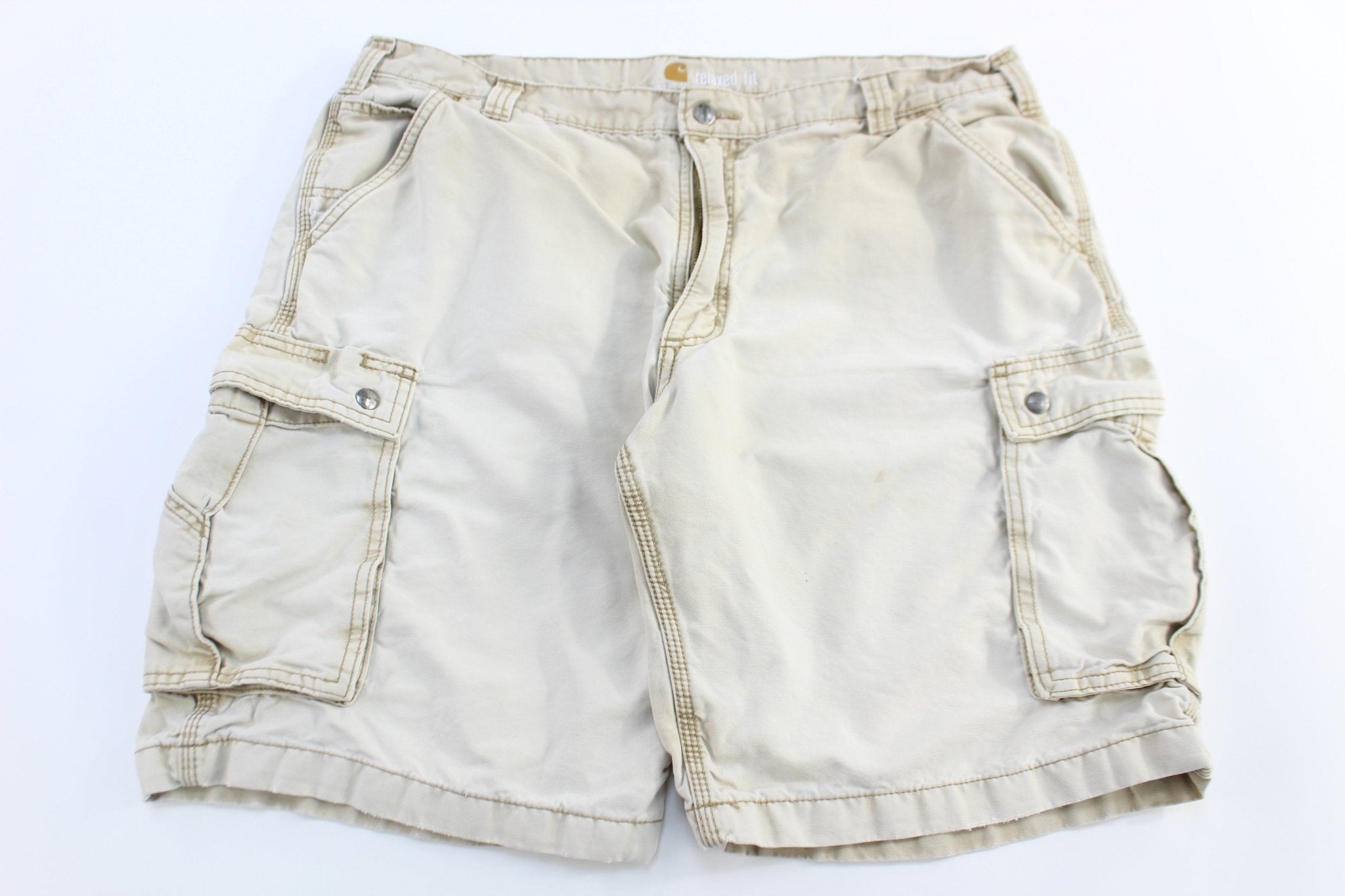 Carhartt logo Patch Tan Cargo Shorts - Pants/Shorts - Thrifted Threads