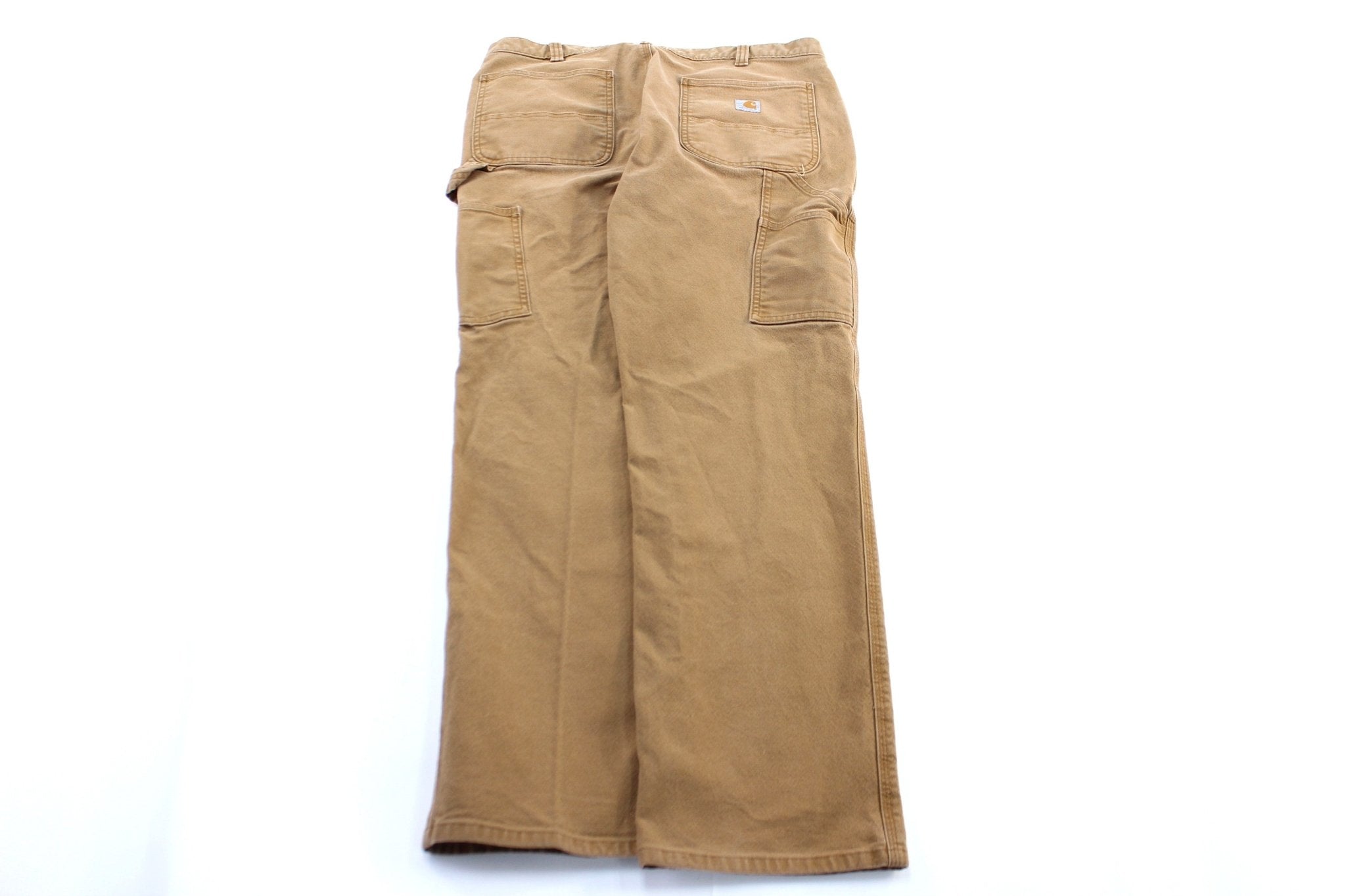 Carhartt Logo Patch Tan Carpenter Pants - ThriftedThreads.com